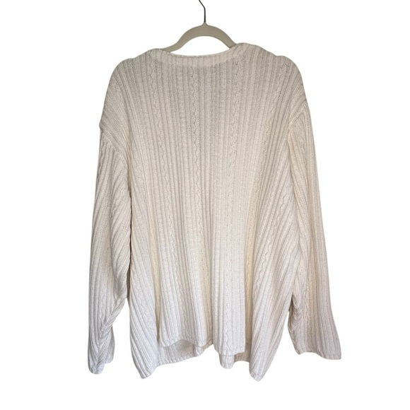 Vintage Northern Refections 100% Cotton V-Neck Cable Knit Cardigan Size Large - Picture 5 of 6